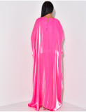 Satin Casual Bat Sleeve Big Swing Maxi Dress ANDF-2421