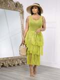 Knit Hand Crochet Beach Tassel Mesh Dress CM-8721