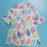 Leaf Print Short Sleeve Shirt Long Pants Set NY-10743