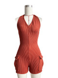 Halter Backless Slim Romper CH-24016