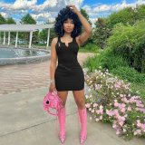 Pin Sleeveless Slim Mini Dress YIM-397