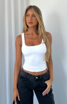 Casual Solid Color Skinny Bottom Shirt Top MZ-001