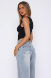 Casual Solid Color Skinny Bottom Shirt Top MZ-001