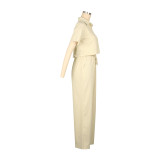 Short Sleeve Lapel Shirt And Pants 2 Piece Set AIL-269