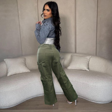 Casual Pockets Straight Jeans WAF-77657