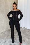 Hollow Out Backless Knits Slim Jumpsuit YS-2405