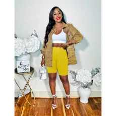 Fashion Lapel Print Shirts And Shorts 2 Piece Set YNSF-2641