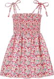 Kids Girls Fish Scale Print Tie Up Sling Midi Dress GYMF-092