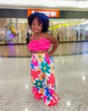 Kids Girl Sling Vest Print Wide Leg Pants Set GYAY-8095