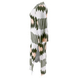 Plus Size Lapel Split Casual Maxi Dress GDAM-218377