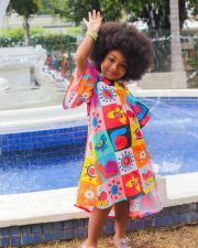Kids Girls Cartoon Print Loose Casual Dress GYAY-8096