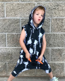 Kids Boy Tie Dye Print Sleeveless Hooded 2 Piece Shorts Set GYMF-133
