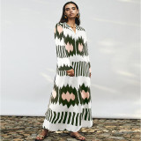 Plus Size Lapel Split Casual Maxi Dress GDAM-218377