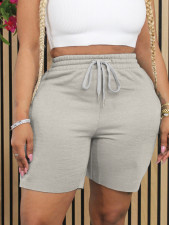Solid Color Drawstring Casual Shorts SFY-405