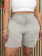 Solid Color Drawstring Casual Shorts SFY-405