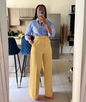 High Waist Solid Color Straight Pant QODY-6012