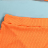 Casual Lapel Tops And Split Skirts 2 Piece Set FSXF-387