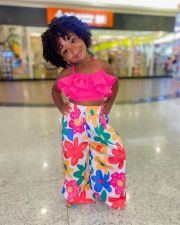 Kids Girl Sling Vest Print Wide Leg Pants Set GYAY-8095