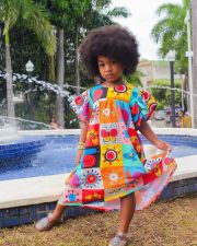Kids Girls Cartoon Print Loose Casual Dress GYAY-8096