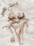 Sexy Backless Tie Up Bikinis Two Piece Swimsuit CASF-6669