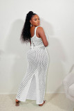 Lace-up Mesh Knit Beach Maxi Dress ZSD-0311
