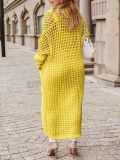 Solid Long Hollow Out Sweater Cardigan Coat FSXF-570