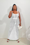 Lace-up Mesh Knit Beach Maxi Dress ZSD-0311