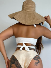 Sexy Gross Halter Color Block 2pcs Bikinis CASF-6615