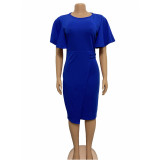 Ruffle Sleeve Split Skinny Midi Dress GCZF-D311-C2