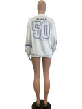 Letter Print Long Sleeve Sweatshirt QODY-6021