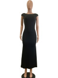 Hollow Out Backless Sexy Long Dress QODY-6026