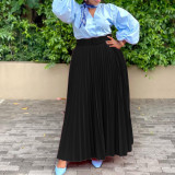 Press Pleated Big Swing Half-body Skirt GCZF-8499P