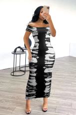 Sexy One Shoulder Print Long Dress QODY-6029