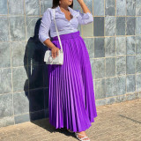 Press Pleated Big Swing Half-body Skirt GCZF-8499P