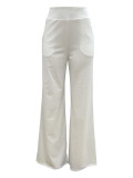 Solid Color High Waist Micro Flare Pants QODY-6003