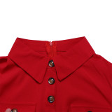 Solid Color Long Sleeve Belt Loose Jumpsuit GCZF-8504