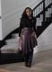 Irregular PU Splicing Half-body Leather Skirt QODY-6013