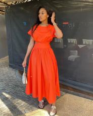 Lantern Sleeve High Waist Princess Skirt Two Piece Set QODY-6023