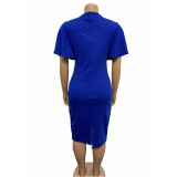 Ruffle Sleeve Split Skinny Midi Dress GCZF-D311-C2