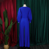 Solid Color Long Sleeve Loose Pleated 2 Piece Set GCZF-8531