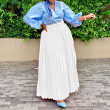 Press Pleated Big Swing Half-body Skirt GCZF-8499P