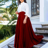 Press Pleated Big Swing Half-body Skirt GCZF-8499P