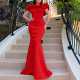 Solid Color One Neck Fishtail Dress GCZF-8519