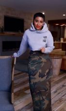 Fashion Camouflage Back Slit Bustier Skirt QODY-6018