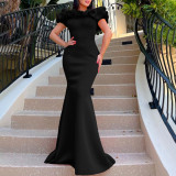 Solid Color One Neck Fishtail Dress GCZF-8519