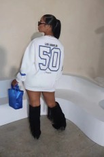 Letter Print Long Sleeve Sweatshirt QODY-6021