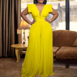 Mesh Splicing Solid Color Wide Leg Jumpsuit GCZF-8471