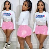 Fashion Pocket PU Leather Shorts GDIM-2402