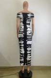 Sexy One Shoulder Print Long Dress QODY-6029