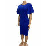 Ruffle Sleeve Split Skinny Midi Dress GCZF-D311-C2